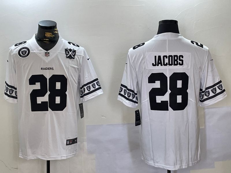 Men Oakland Raiders #28 Jacobs White 2024 Nike Vapor Limited NFL Jersey style 5